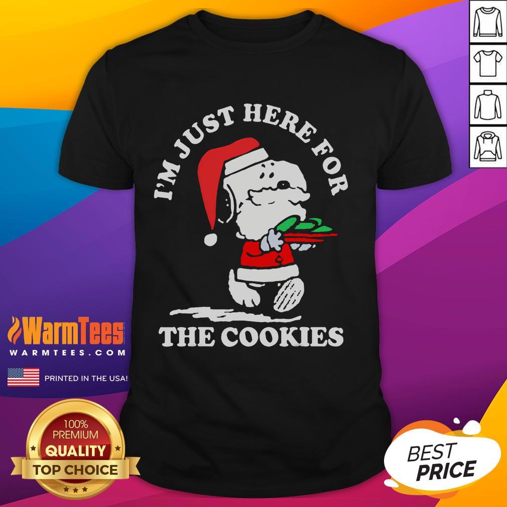 Cute I'm Just Here For The Cookies Snoopy Christmas T-Shirt