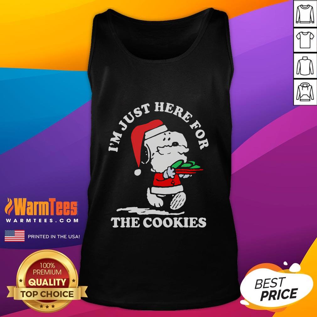 Cute I'm Just Here For The Cookies Snoopy Christmas T-Shirt - Image 4