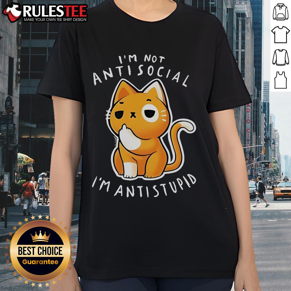 Cute I'm Not Antisocial I'm Antistupid T-Shirt - Image 3