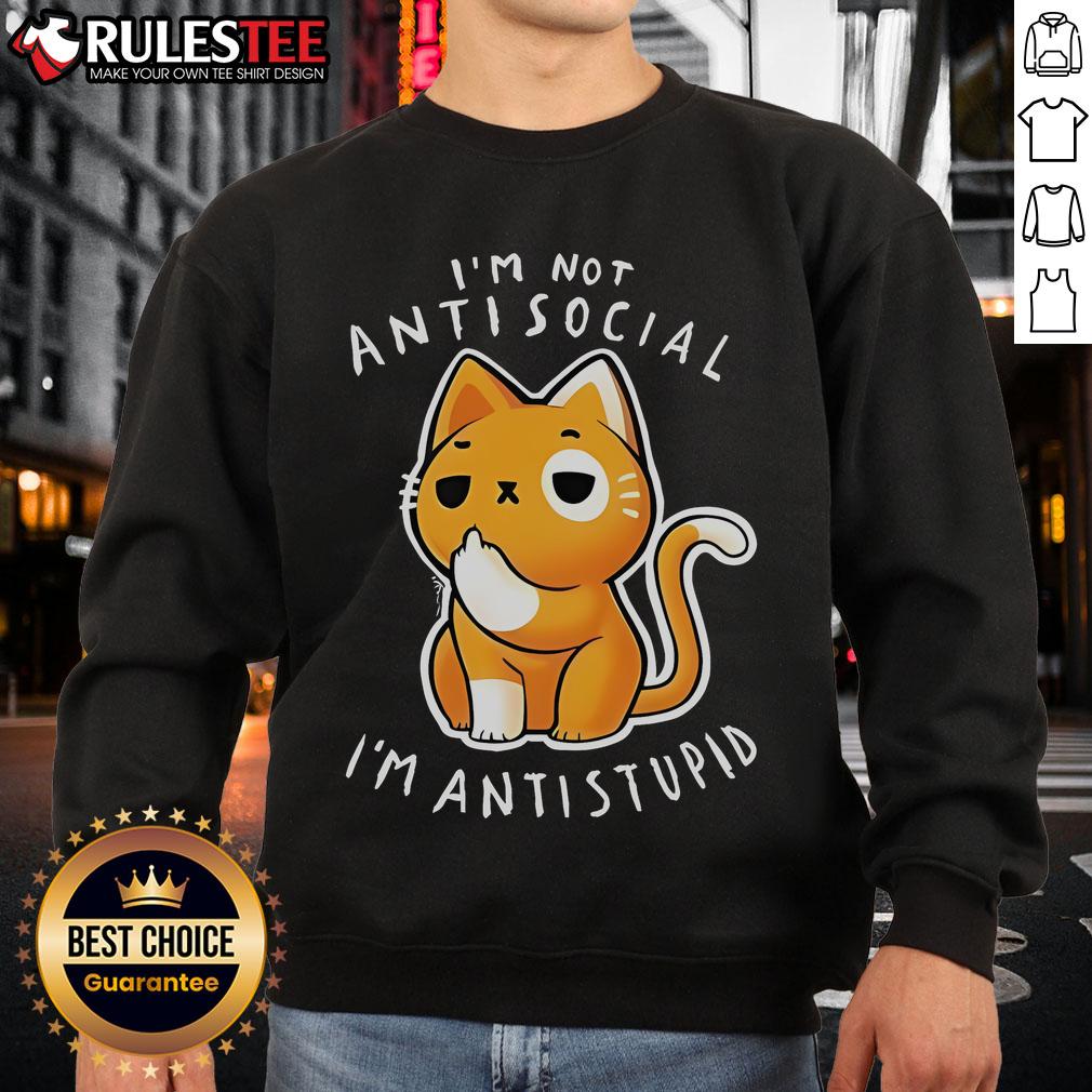 Cute I'm Not Antisocial I'm Antistupid T-Shirt - Image 5