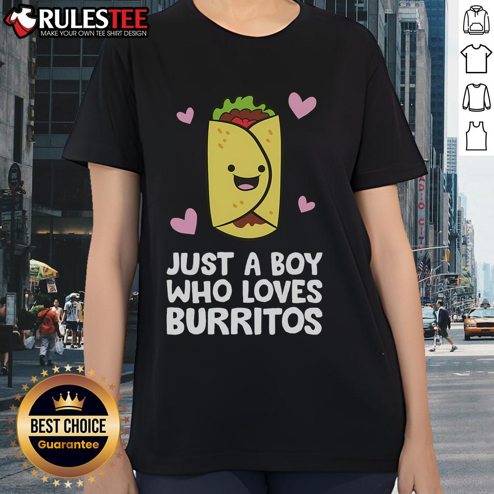 Cute Just A Boy Who Loves Burritos T-Shirt - Image 3