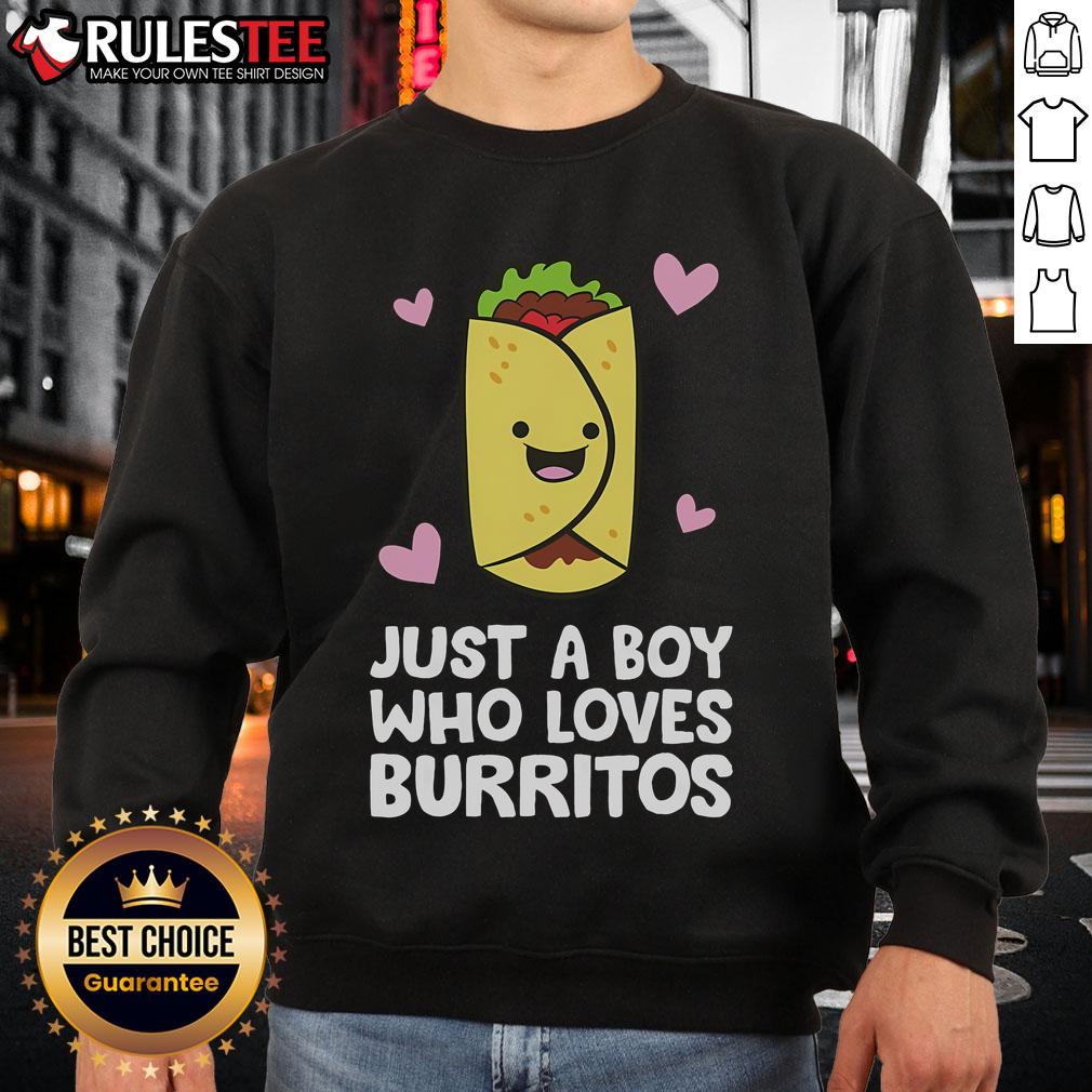 Cute Just A Boy Who Loves Burritos T-Shirt - Image 5