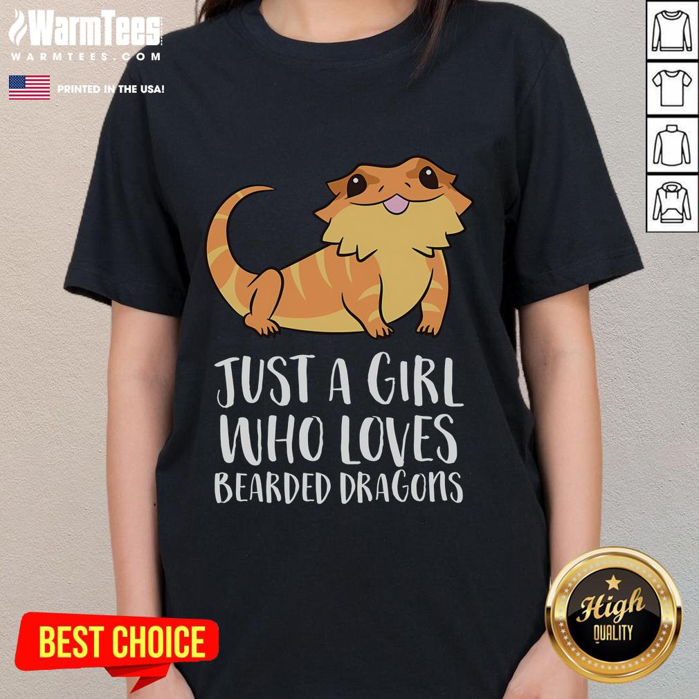 Cute Just A Girl Who Loves Bearded Dragons Lizard Reptile T-Shirt - Image 3