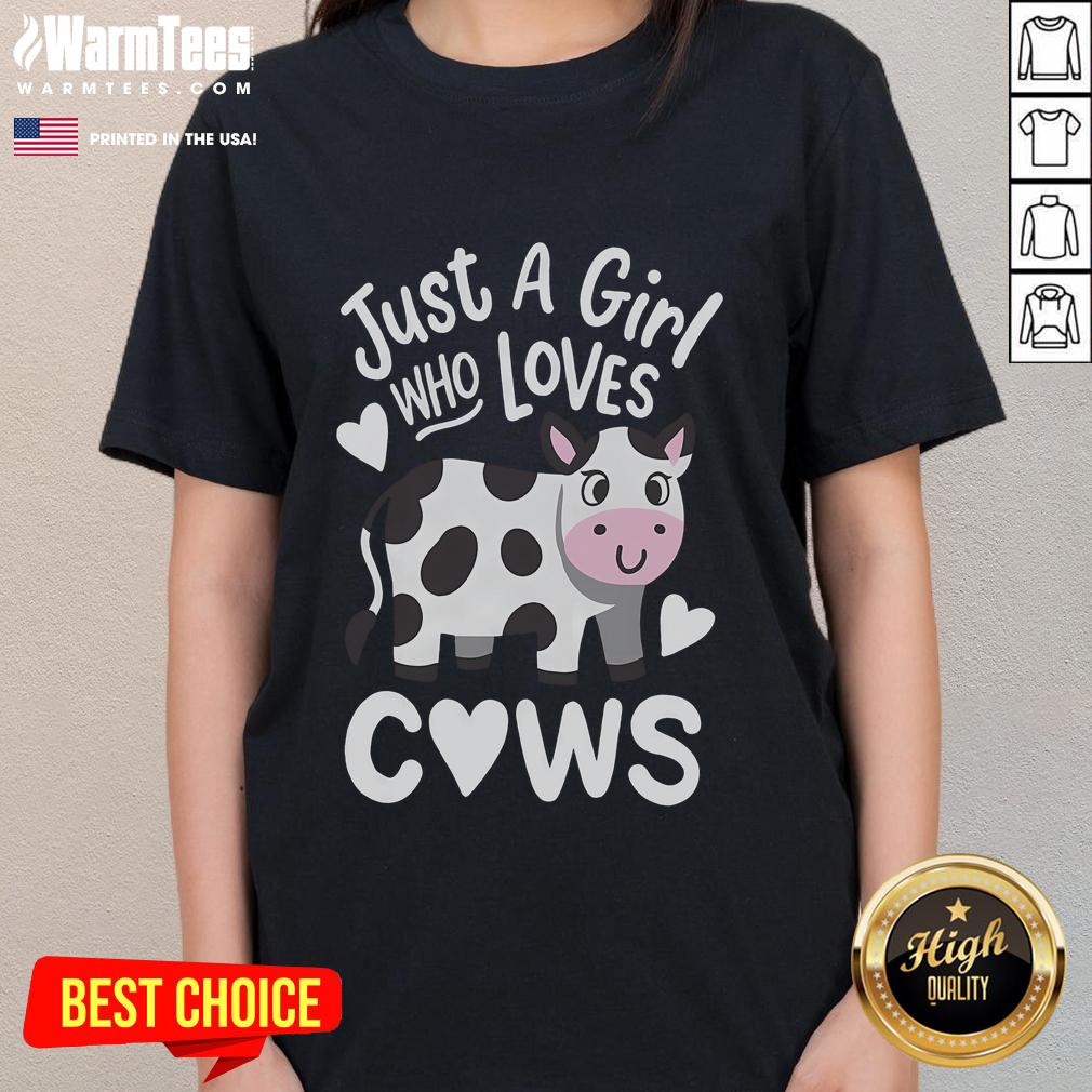 Cute Just A Girl Who Loves Cows T-Shirt - Image 3
