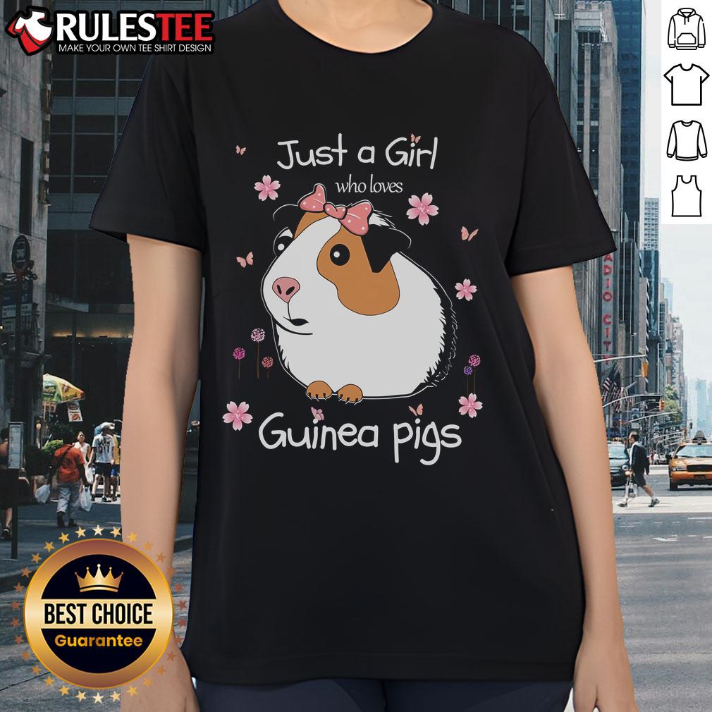 Cute Just A Girl Who Loves Guinea Pigs Flowers T-Shirt - Image 3