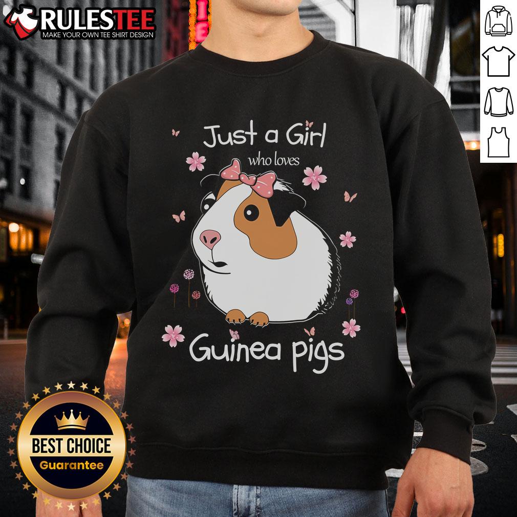 Cute Just A Girl Who Loves Guinea Pigs Flowers T-Shirt - Image 5