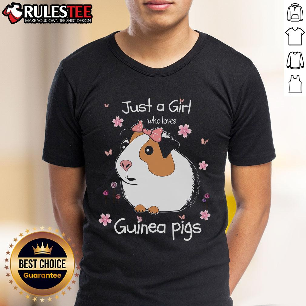 Cute Just A Girl Who Loves Guinea Pigs Flowers T-Shirt
