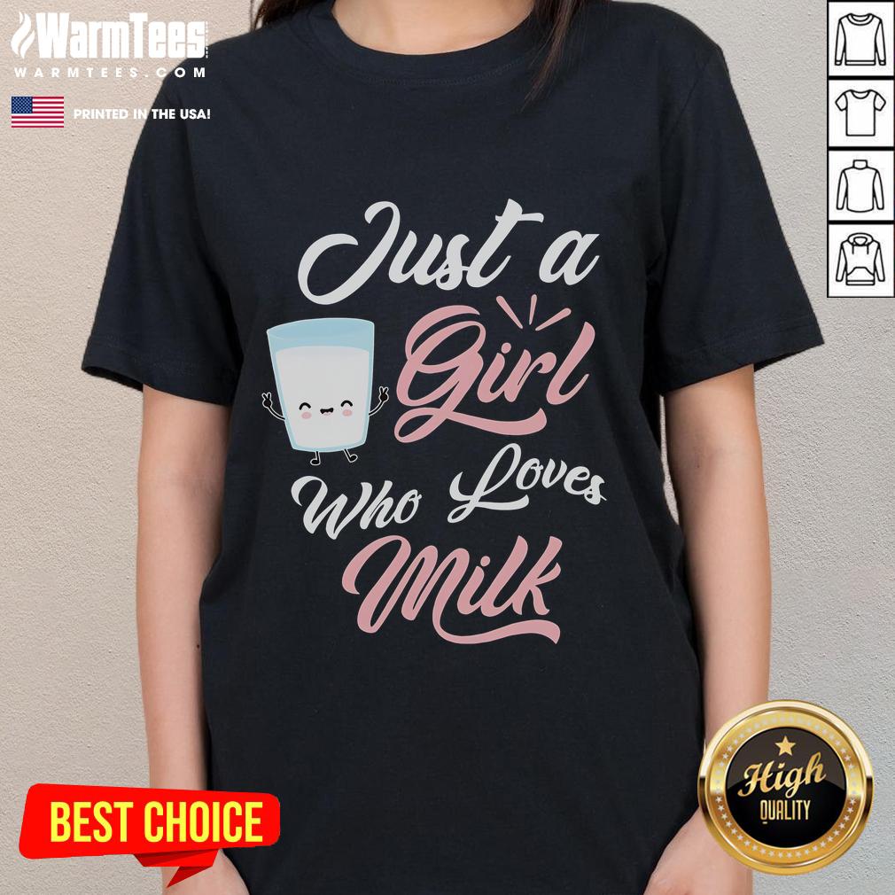 Cute Just A Girl Who Loves Milk T-Shirt - Image 3