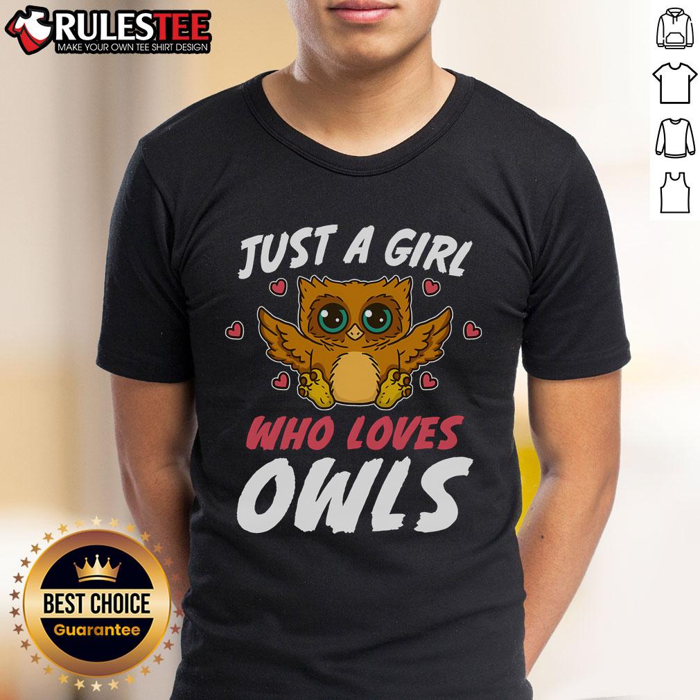 Cute Just A Girl Who Loves Owls Bird Nature Lover T-Shirt