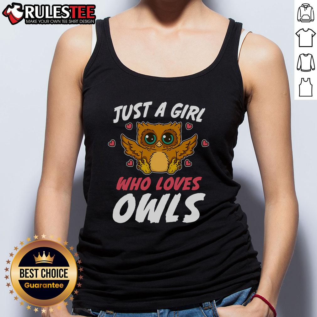 Cute Just A Girl Who Loves Owls Bird Nature Lover T-Shirt - Image 4