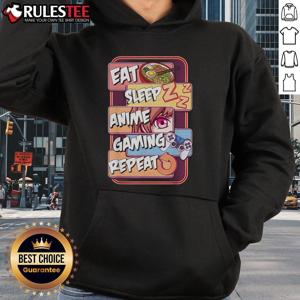 Cute Kawaii Otaku Eat Sleep Anime Gaming Repeat Anime Manga T-Shirt - Image 2