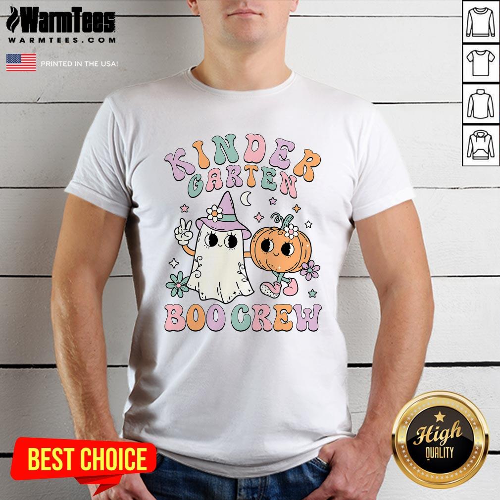 Cute Kindergarten Boo Crew Halloween Floral Ghost Kinder Teacher T-Shirt