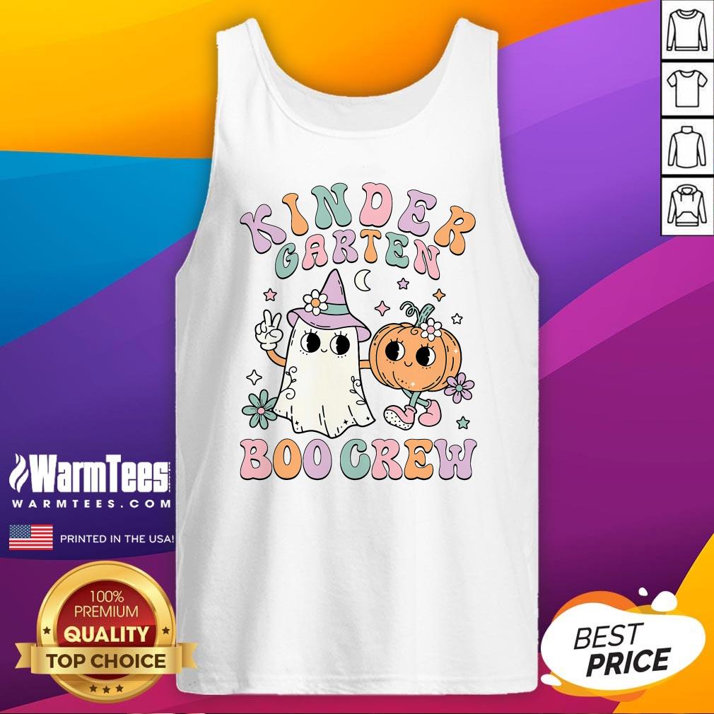 Cute Kindergarten Boo Crew Halloween Floral Ghost Kinder Teacher T-Shirt - Image 5