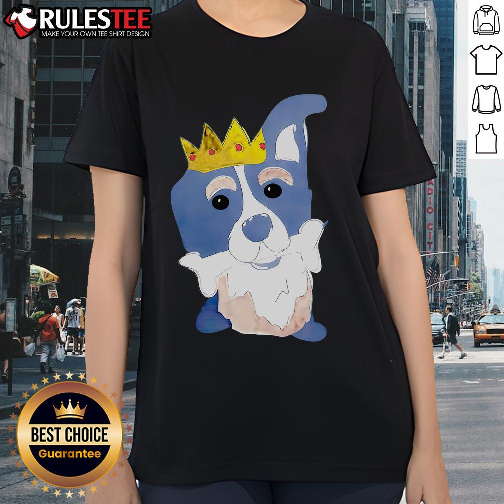 Cute King Dog Chews Bones Cartoon T-Shirt - Image 3