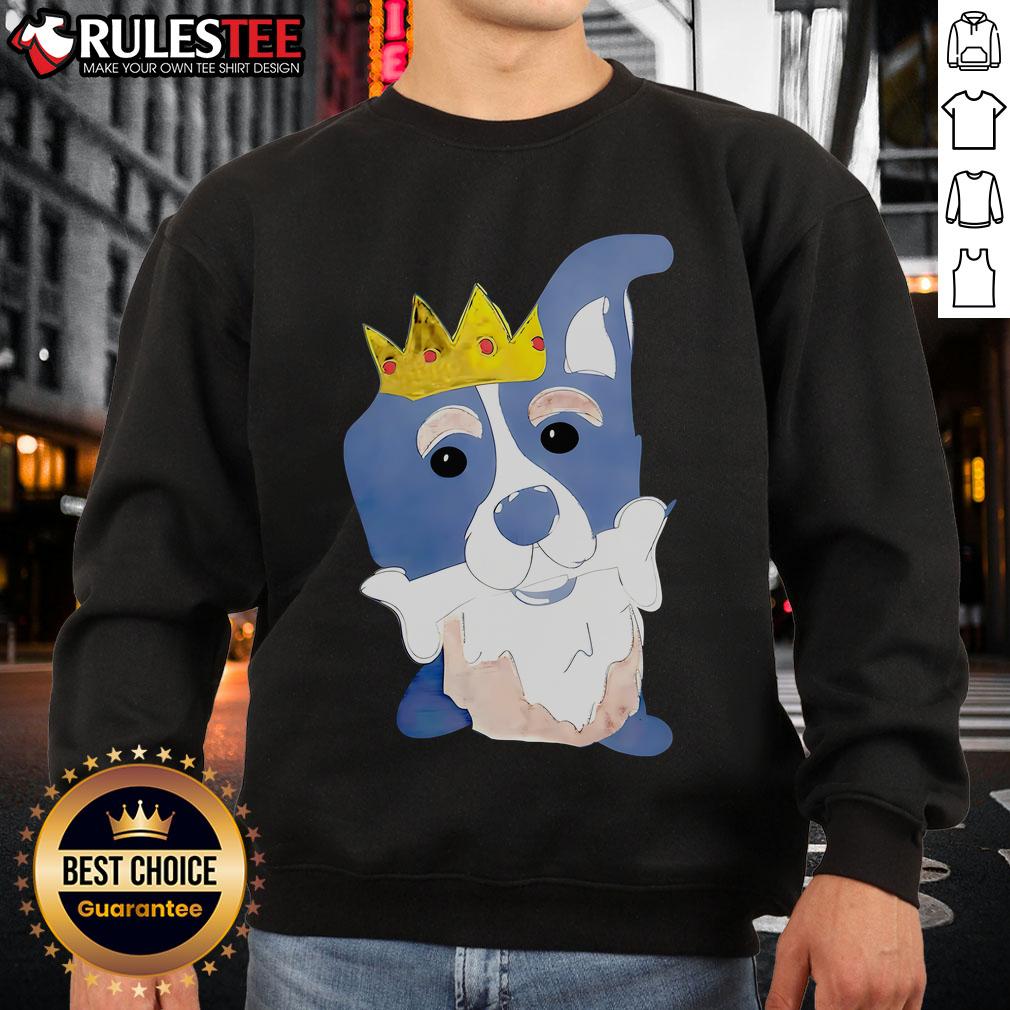 Cute King Dog Chews Bones Cartoon T-Shirt - Image 5