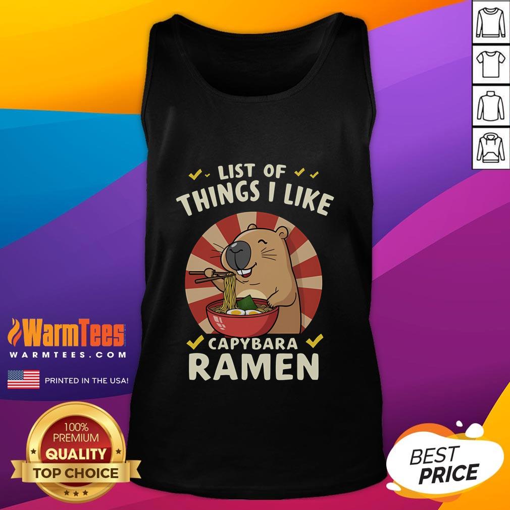 Cute List Of Things I Like Capybara Ramen T-Shirt - Image 4