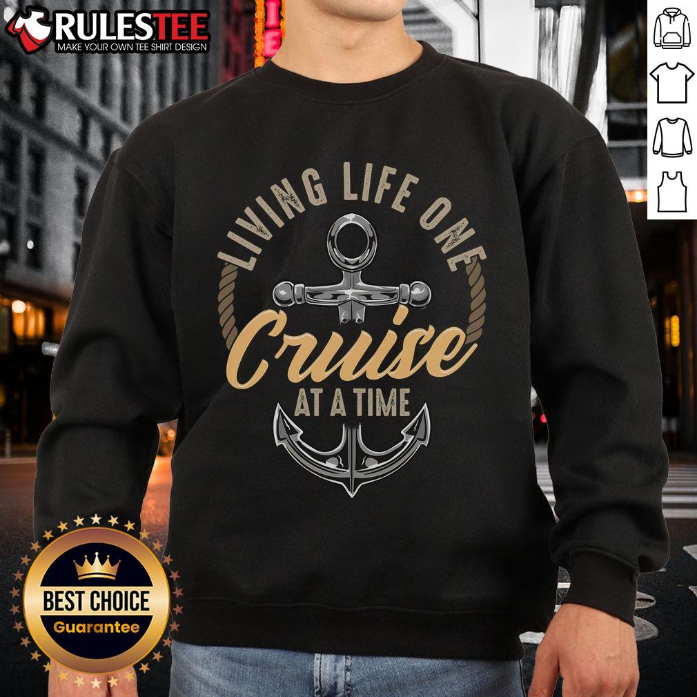 Cute Living Life One Cruise At A Time Funny Cruising Ship T-Shirt - Image 5