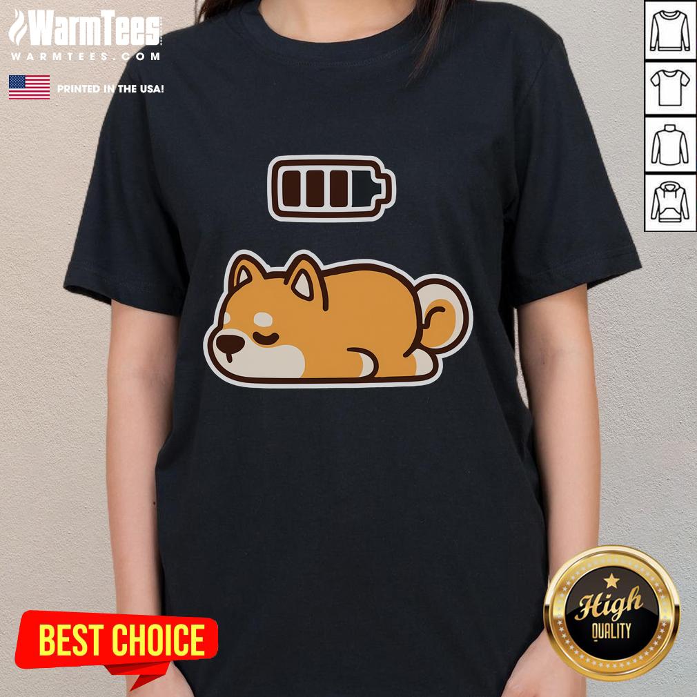 Cute Low Battery Corgi Dog T-Shirt - Image 3