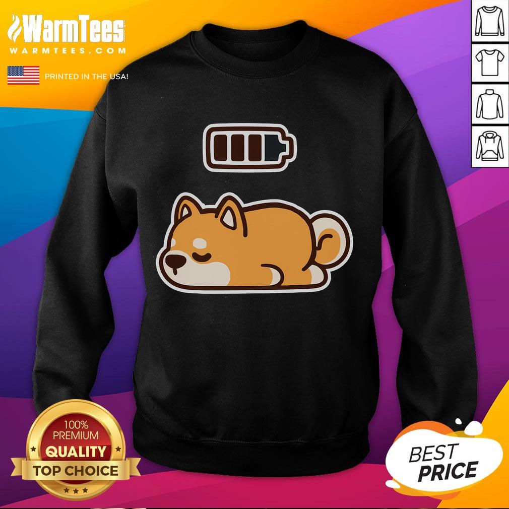 Cute Low Battery Corgi Dog T-Shirt - Image 5