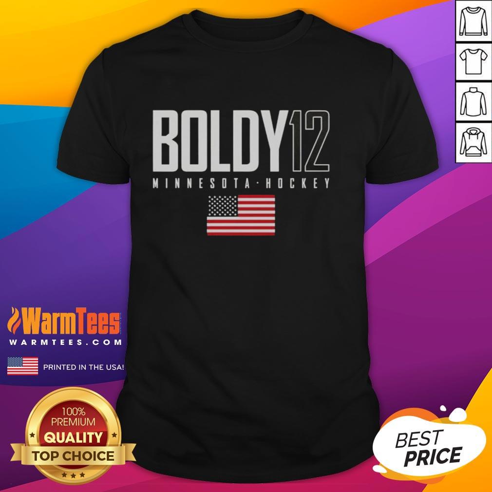 Cute Matt Boldy 12 Minnesota Wild USA Flag Elite T-Shirt