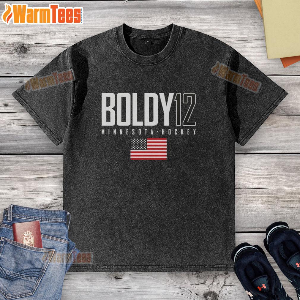 Cute Matt Boldy 12 Minnesota Wild USA Flag Elite T-Shirt - Image 6