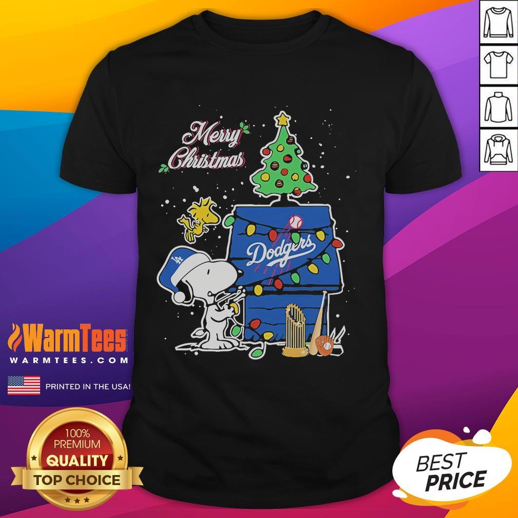 Cute Merry Christmas Peanuts And Friends X Los Angeles Dodgers T-Shirt