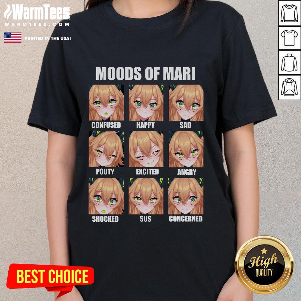 Cute Moods Of Mari Confused Happy Sad Pouty Excited Angry Shocked Sus Concerned Anime T-Shirt - Image 3