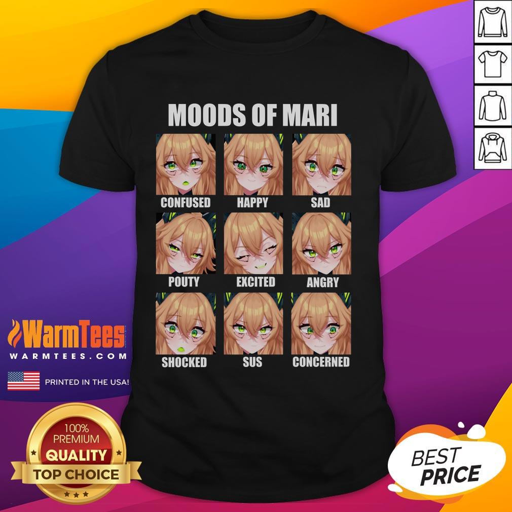 Cute Moods Of Mari Confused Happy Sad Pouty Excited Angry Shocked Sus Concerned Anime T-Shirt