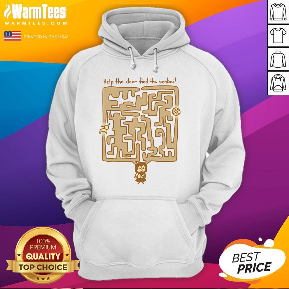 Cute My Deer Friend Nokotan Deer Maze Help The Deer Find The Senbei T-Shirt - Image 3