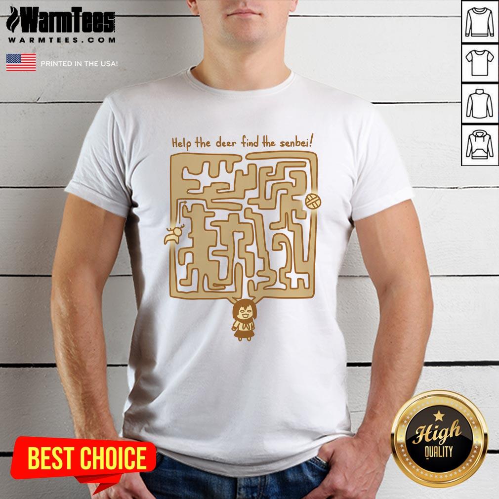 Cute My Deer Friend Nokotan Deer Maze Help The Deer Find The Senbei T-Shirt