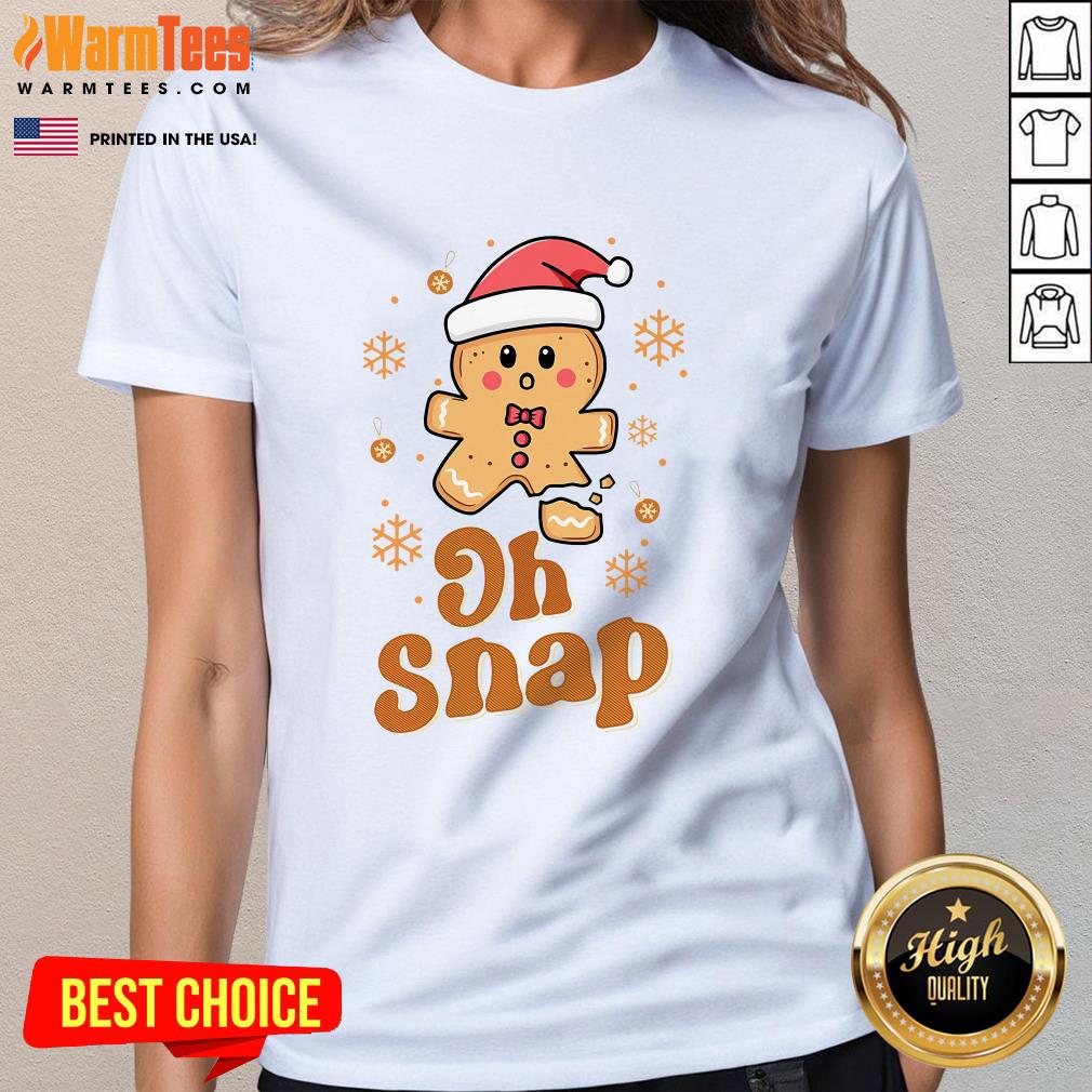 Cute Oh Snap Gingerbread Man Cute Christmas Cookie Baking Team T-Shirt - Image 2