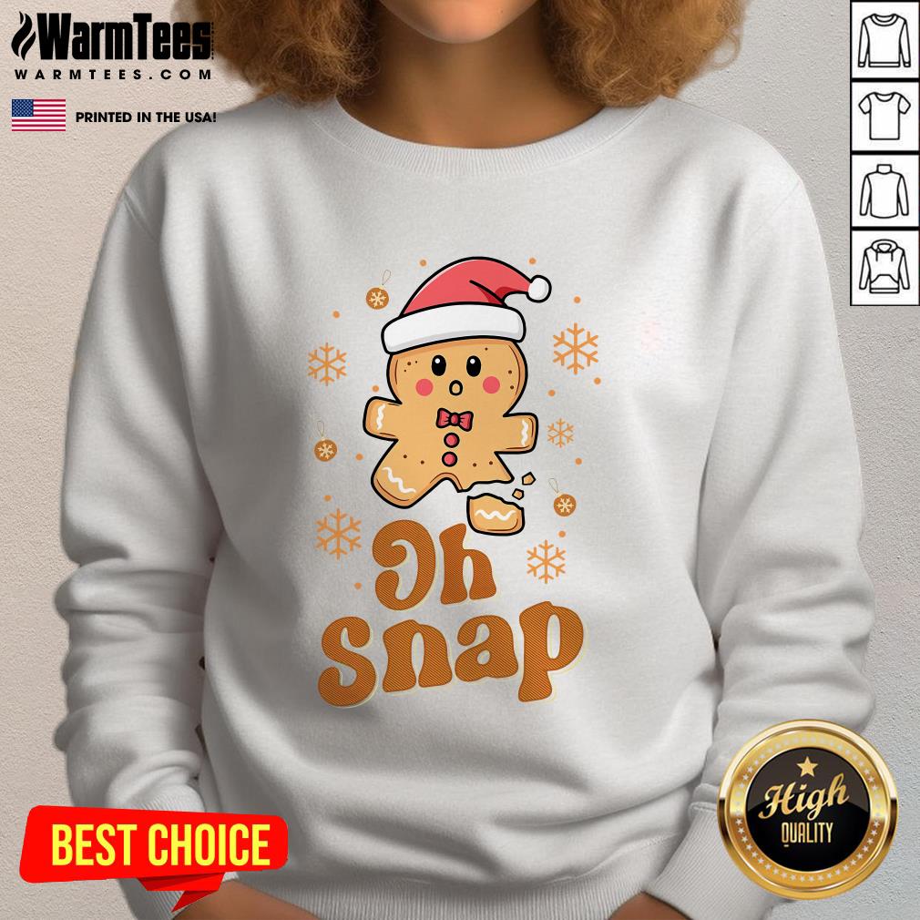 Cute Oh Snap Gingerbread Man Cute Christmas Cookie Baking Team T-Shirt - Image 4