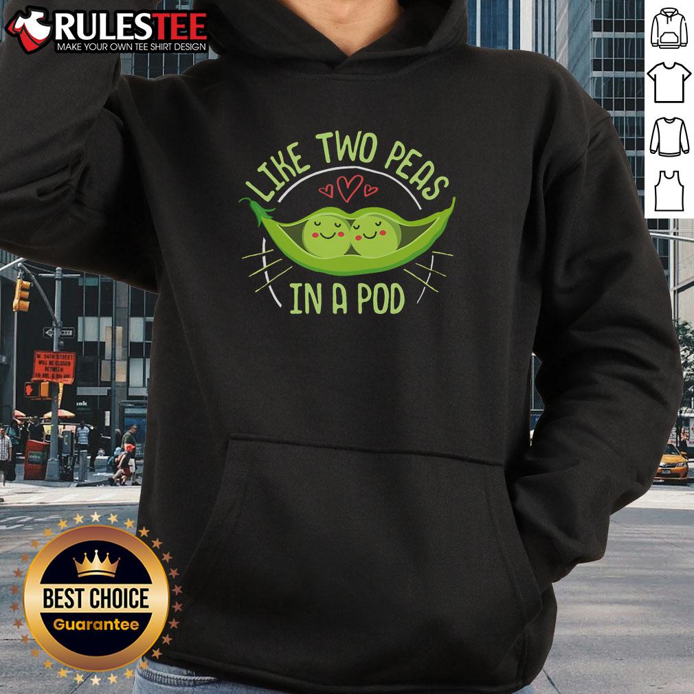 Cute Pea Pod Like Two Peas In A Pod Idiom T-Shirt - Image 2