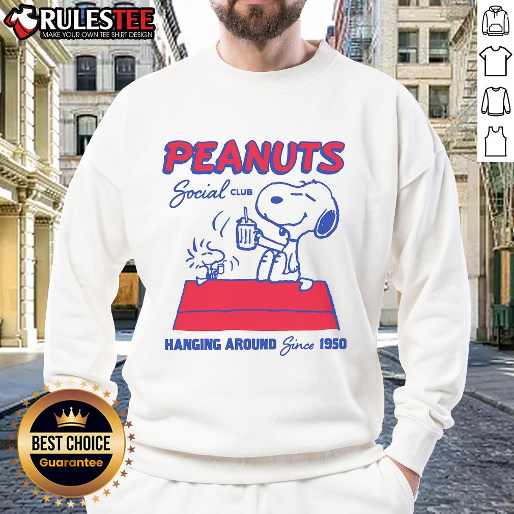 Cute Peanuts Social Club Hanging Around Since 1950 T-Shirt - Image 5