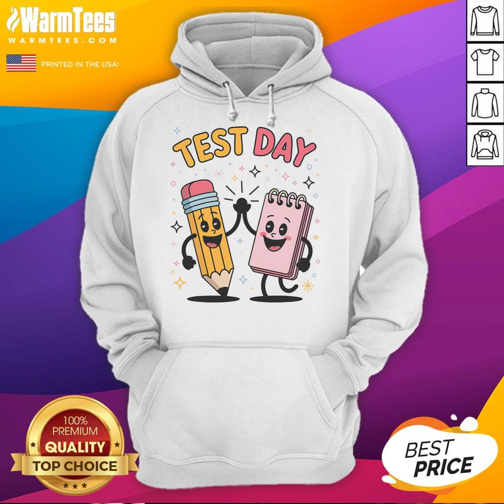 Cute Pencil And Notebook High Five Star T-Shirt - Image 2