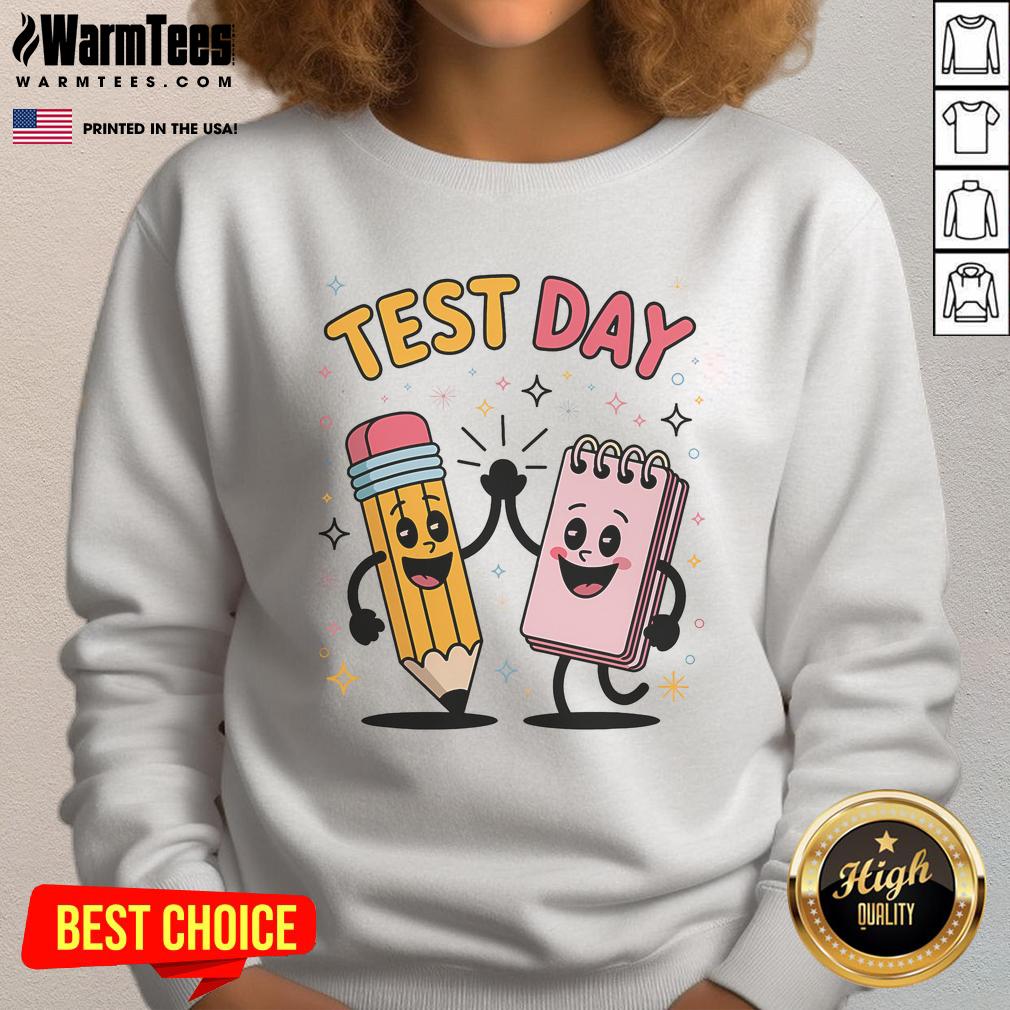Cute Pencil And Notebook High Five Star T-Shirt - Image 5