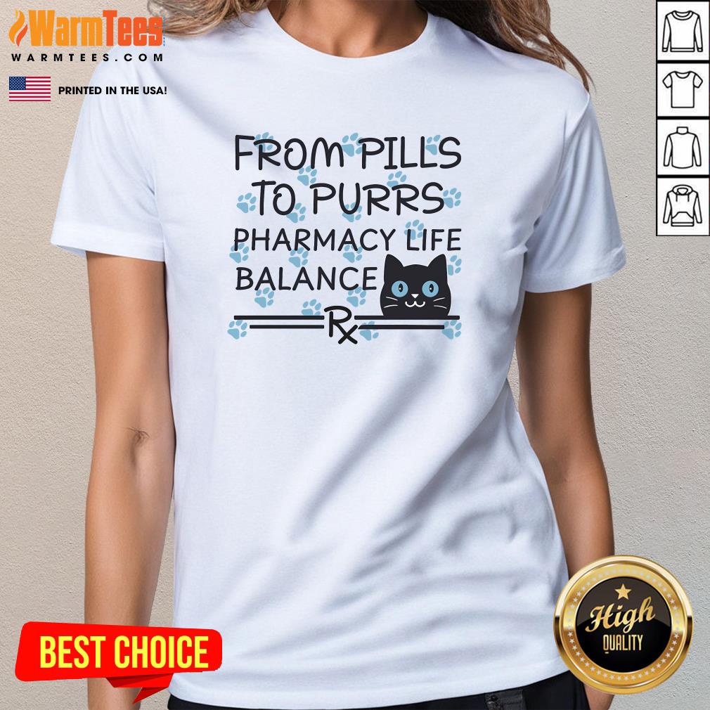 Cute Pharmacy Cat From Pills To Purrs T-Shirt - Image 2