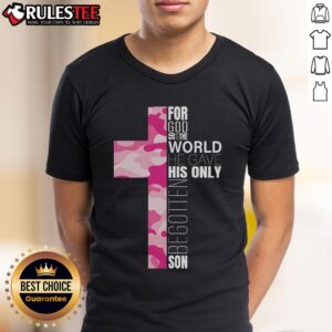 Cute Pink Camo Christian Cross Verse T-Shirt