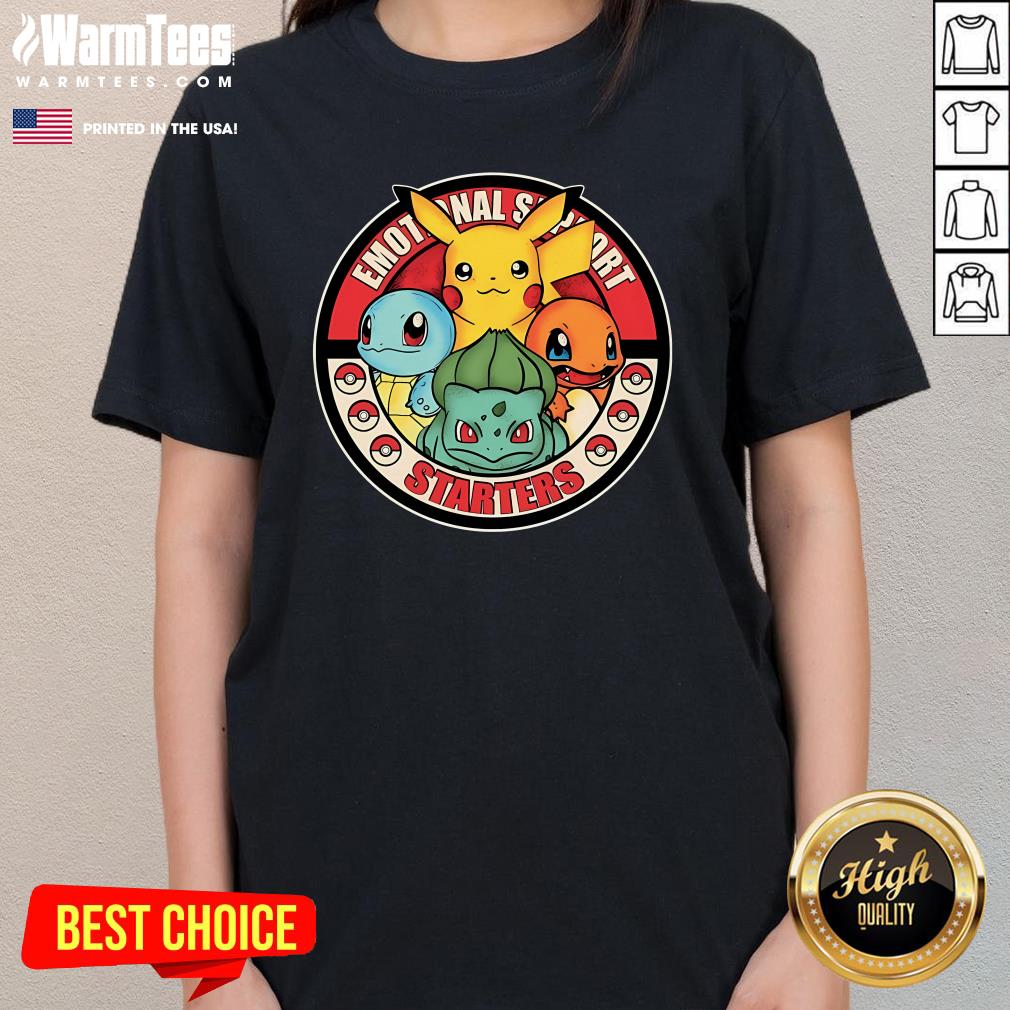 Cute Pokemon Emotional Support Starters T-Shirt - Image 2
