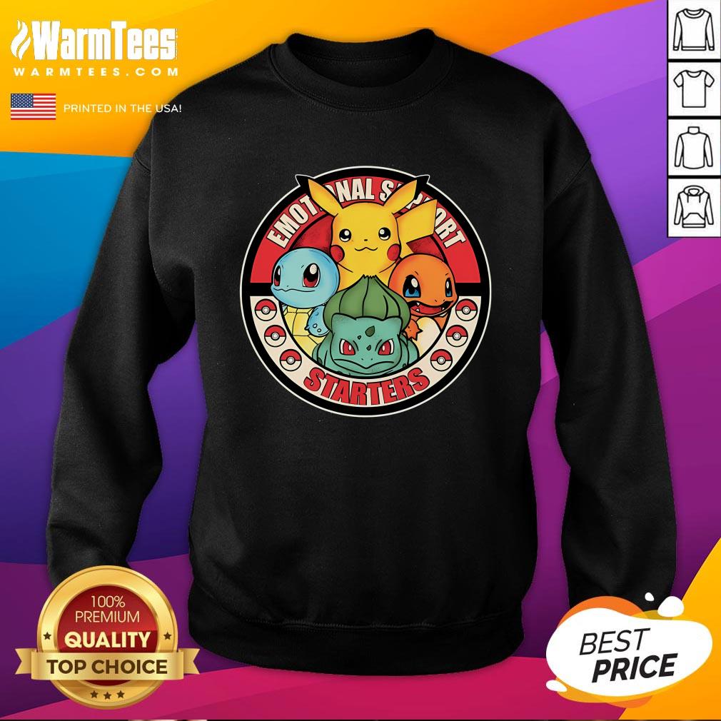 Cute Pokemon Emotional Support Starters T-Shirt - Image 4