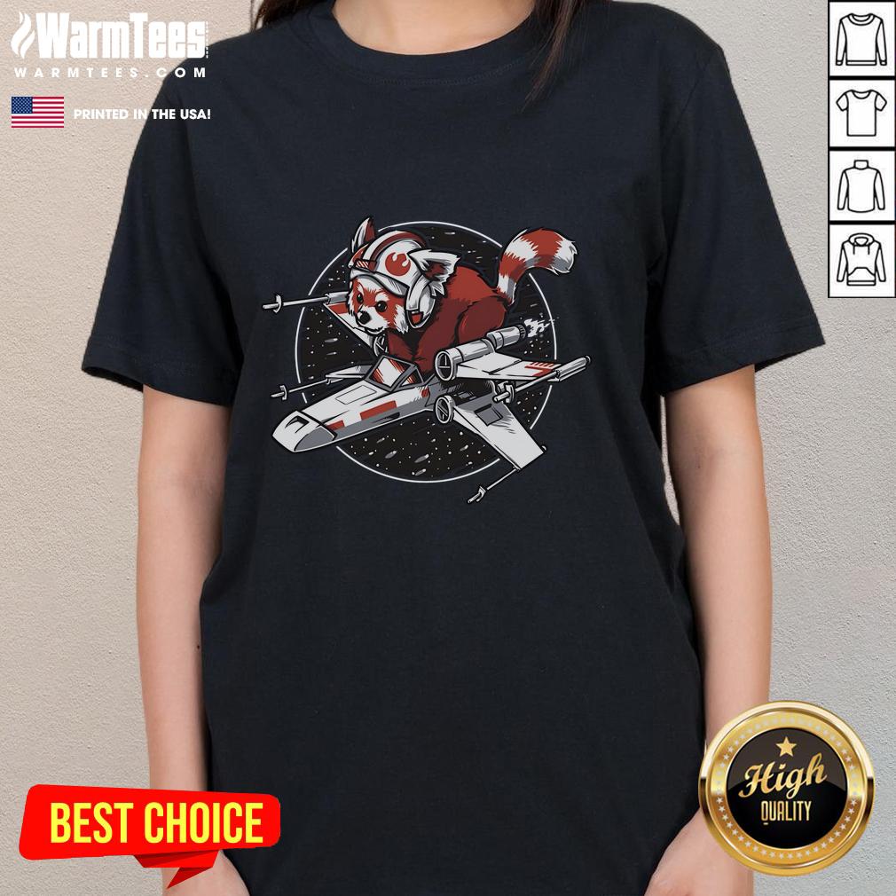 Cute Red Panda Star Wars Standing By T-Shirt - Image 3