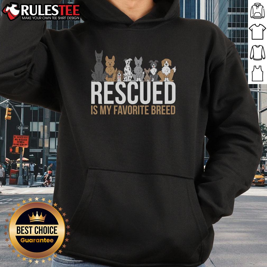 Cute Rescued Is My Favorite Breed Dog Animal T-Shirt - Image 2