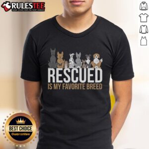 Cute Rescued Is My Favorite Breed Dog Animal T-Shirt