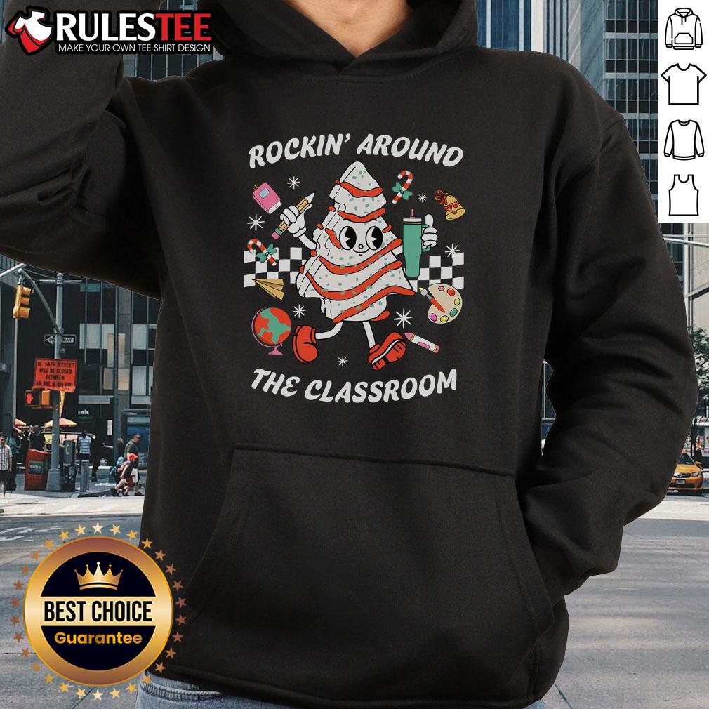 Cute Rockin Around The Classroom Teacher T-Shirt - Image 2