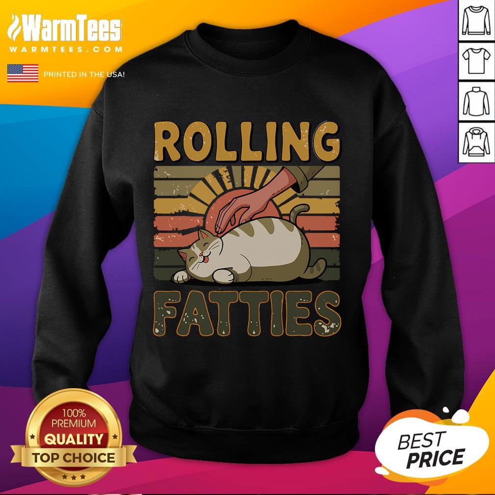 Cute Rolling Fatties Cat Kitten Lover Funny Cat Fat Owner T-Shirt - Image 5
