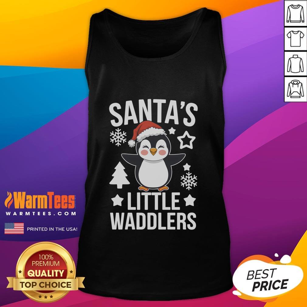 Cute Santa's Little Waddlers Penguin Christmas T-Shirt - Image 4