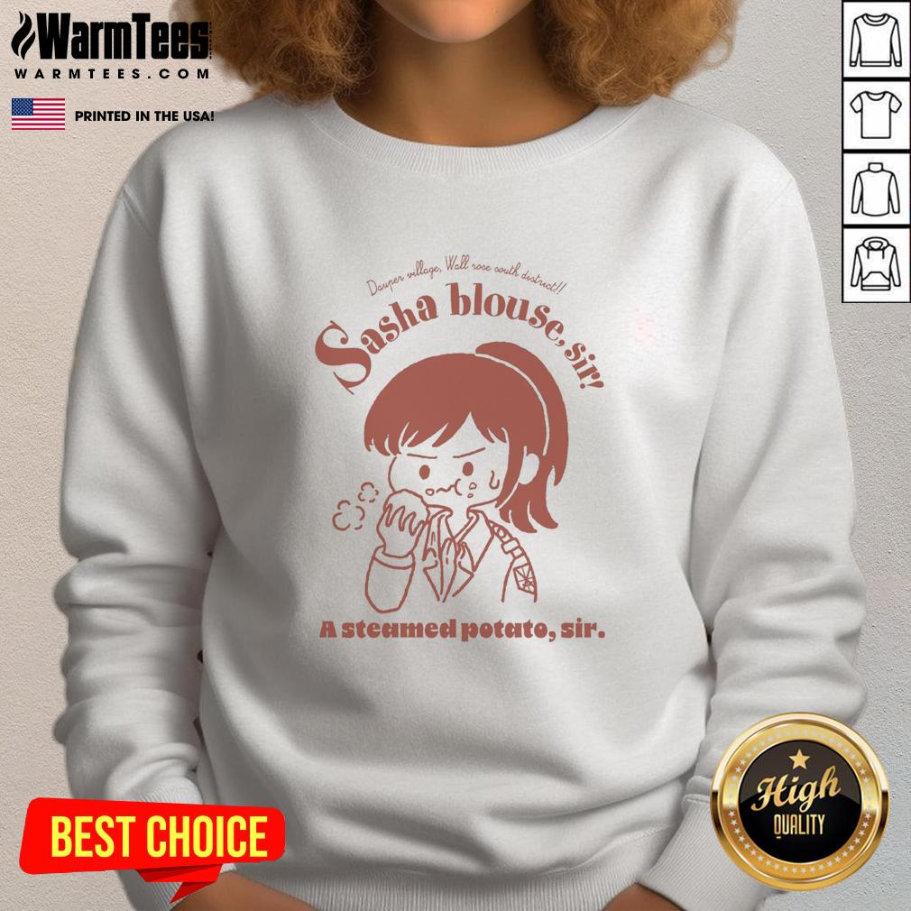 Cute Sasha Blouse Sir A Steamed Potato Sir Attack On Titan T-Shirt - Image 5