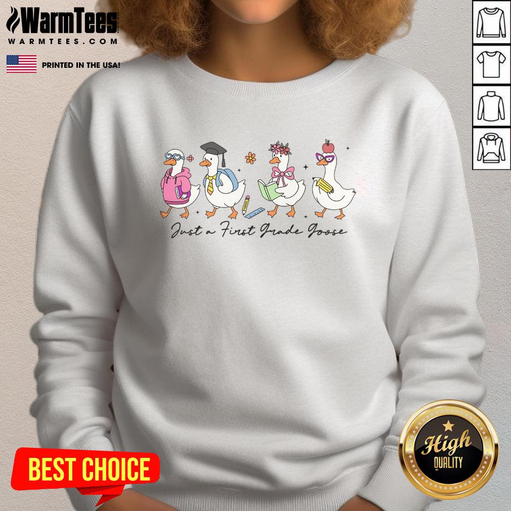Cute Silly Goose Just A First Grade Goose T-Shirt - Image 5