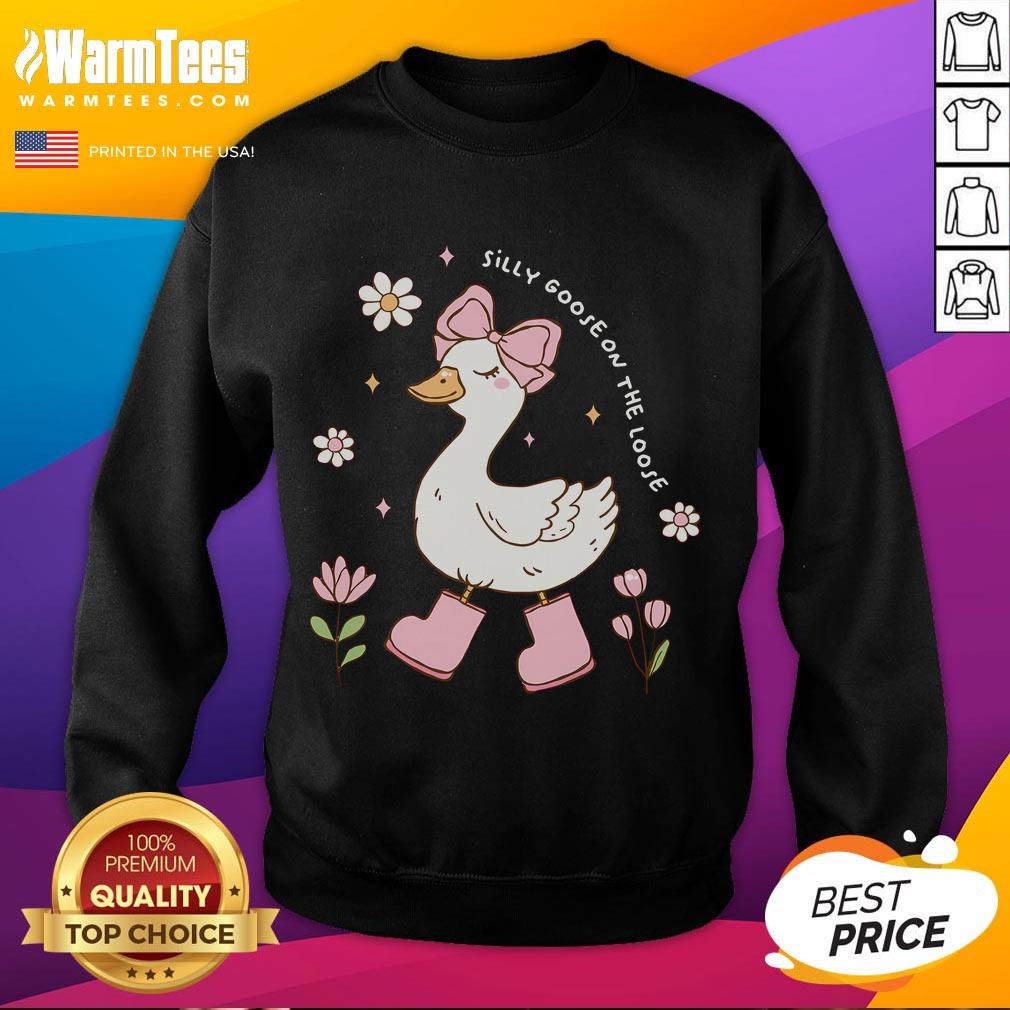Cute Silly Goose On The Loose Goose Coquette Bow T-Shirt - Image 5