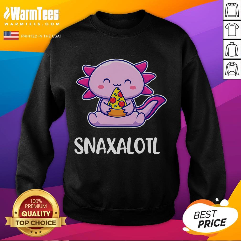 Cute Snaxalotl Axolotl Eating Pizza Snacks T-Shirt - Image 5